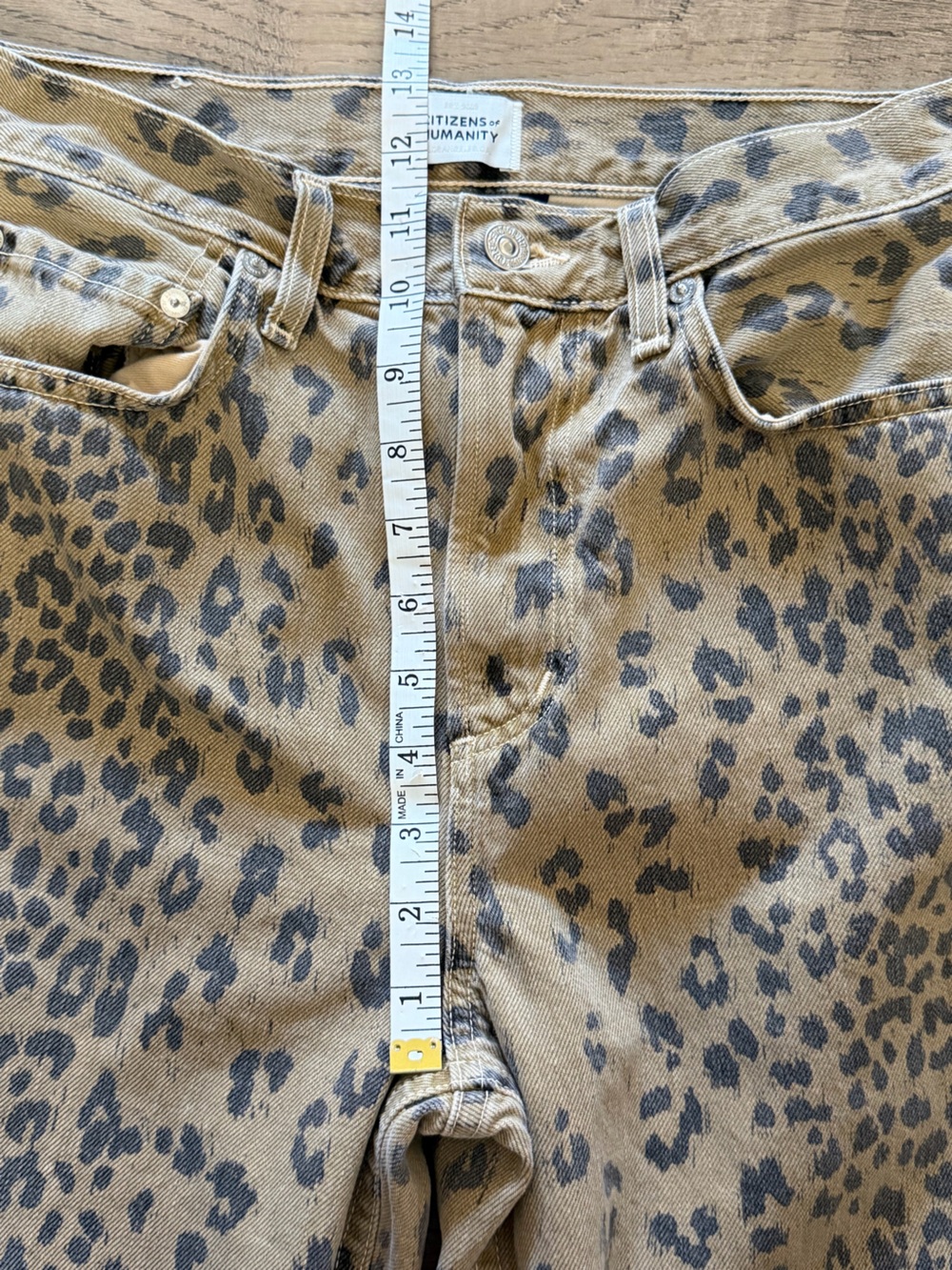 Citizens of Humanity Miro Relaxed Barrel Jeans Sepia Cheetah Leopard Print 26 - Picture 7 of 11
